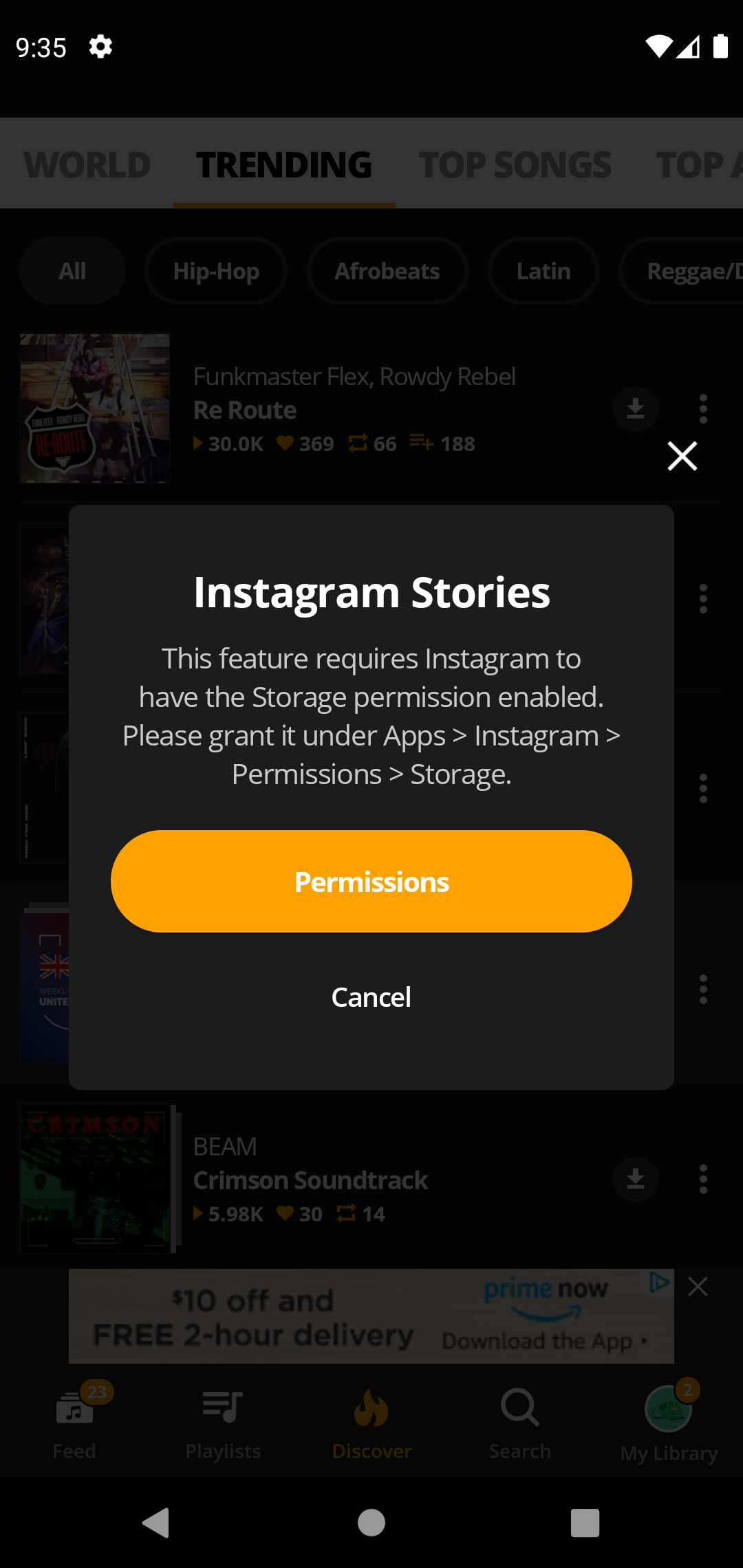 Why can't I share to Instagram? – Audiomack Help Center